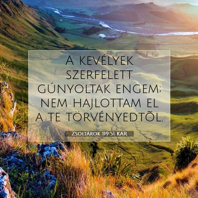 Picture 07 - Zsoltárok 119:51 KAR - A kevélyek szerfelett gúnyoltak engem; nem - Bible Verse Picture