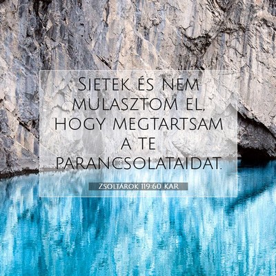 Picture 07 - Zsoltárok 119:60 KAR - Sietek és nem mulasztom el, hogy megtartsam a te - Bible Verse Picture