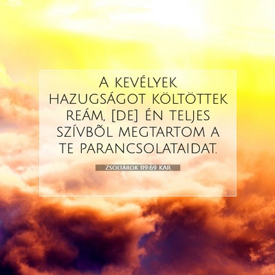 Picture 07 - Zsoltárok 119:69 KAR - A kevélyek hazugságot költöttek reám, [de] - Bible Verse Picture
