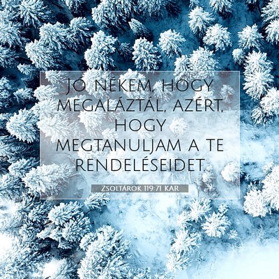 Picture 07 - Zsoltárok 119:71 KAR - Jó nékem, hogy megaláztál, azért, hogy - Bible Verse Picture