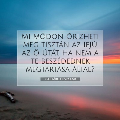 Picture 07 - Zsoltárok 119:9 KAR - Mi módon õrizheti meg tisztán az ifjú az õ - Bible Verse Picture