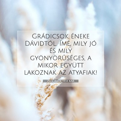 Picture 07 - Zsoltárok 133:1 KAR - Grádicsok éneke Dávidtól. Ímé, mily jó és - Bible Verse Picture