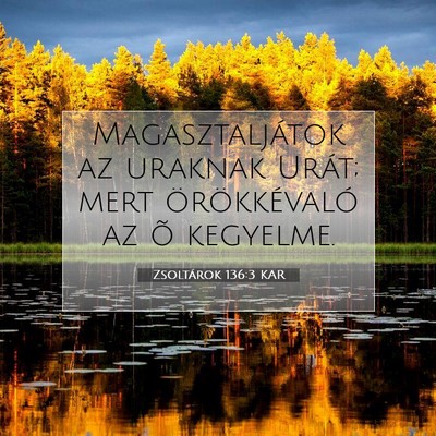 Picture 07 - Zsoltárok 136:3 KAR - Magasztaljátok az uraknak Urát; mert - Bible Verse Picture
