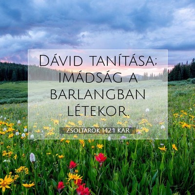 Picture 07 - Zsoltárok 142:1 KAR - Dávid tanítása; imádság a barlangban - Bible Verse Picture