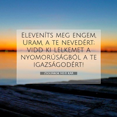 Picture 07 - Zsoltárok 143:11 KAR - Eleveníts meg engem, Uram, a te nevedért; vidd - Bible Verse Picture