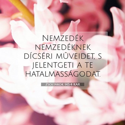 Picture 07 - Zsoltárok 145:4 KAR - Nemzedék nemzedéknek dícséri mûveidet, s - Bible Verse Picture