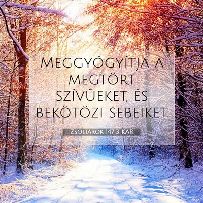 Picture 07 - Zsoltárok 147:3 KAR - Meggyógyítja a megtört szívûeket, és - Bible Verse Picture