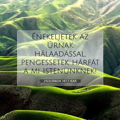 Picture 07 - Zsoltárok 147:7 KAR - Énekeljetek az Úrnak hálaadással, pengessetek - Bible Verse Picture