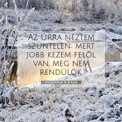 Picture 07 - Zsoltárok 16:8 KAR - Az Úrra néztem szüntelen; mert jobb kezem - Bible Verse Picture