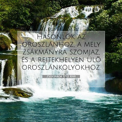 Picture 07 - Zsoltárok 17:12 KAR - Hasonlók az oroszlánhoz, a mely zsákmányra - Bible Verse Picture