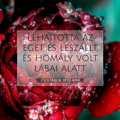 Picture 07 - Zsoltárok 18:10 KAR - Lehajtotta az eget és leszállt, és homály - Bible Verse Picture
