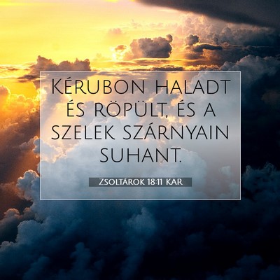 Picture 07 - Zsoltárok 18:11 KAR - Kérubon haladt és röpült, és a szelek - Bible Verse Picture