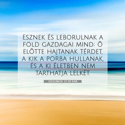 Picture 07 - Zsoltárok 22:30 KAR - Esznek és leborulnak a föld gazdagai mind; õ - Bible Verse Picture