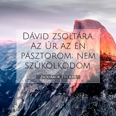 Picture 07 - Zsoltárok 23:1 KAR - Dávid zsoltára. Az Úr az én pásztorom; nem - Bible Verse Picture