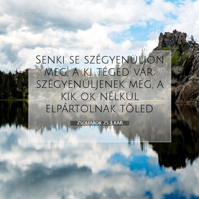 Picture 07 - Zsoltárok 25:3 KAR - Senki se szégyenüljön meg, a ki téged vár; - Bible Verse Picture