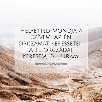 Picture 07 - Zsoltárok 27:8 KAR - Helyetted mondja a szívem: Az én orczámat - Bible Verse Picture