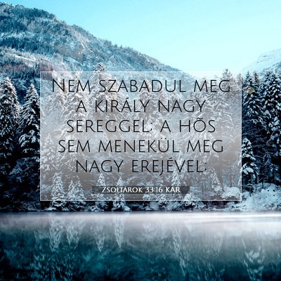 Picture 07 - Zsoltárok 33:16 KAR - Nem szabadul meg a király nagy sereggel; a hõs - Bible Verse Picture