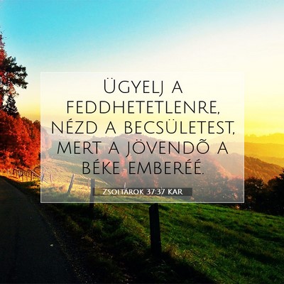 Picture 07 - Zsoltárok 37:37 KAR - Ügyelj a feddhetetlenre, nézd a becsületest, - Bible Verse Picture