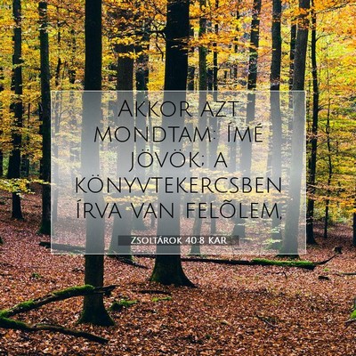 Picture 07 - Zsoltárok 40:8 KAR - Akkor azt mondtam: Ímé jövök; a - Bible Verse Picture