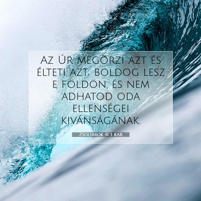 Picture 07 - Zsoltárok 41:3 KAR - Az Úr megõrzi azt és élteti azt; boldog lesz - Bible Verse Picture