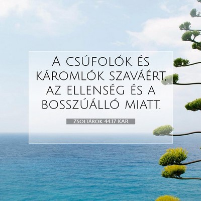 Picture 07 - Zsoltárok 44:17 KAR - A csúfolók és káromlók szaváért, az - Bible Verse Picture