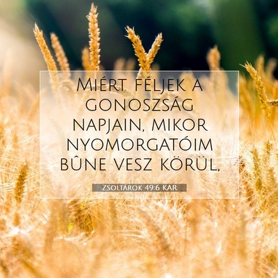 Picture 07 - Zsoltárok 49:6 KAR - Miért féljek a gonoszság napjain, mikor - Bible Verse Picture
