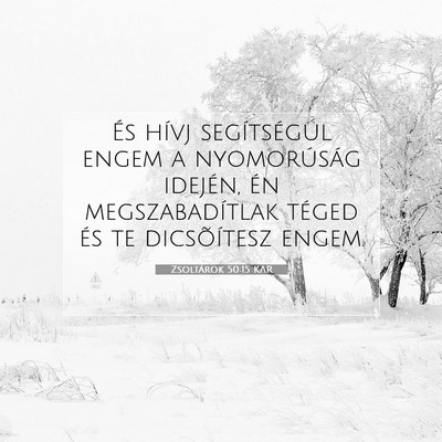 Picture 07 - Zsoltárok 50:15 KAR - És hívj segítségül engem a nyomorúság - Bible Verse Picture