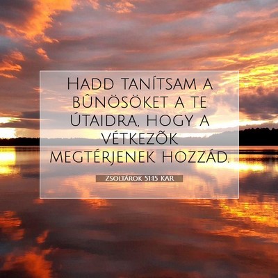 Picture 07 - Zsoltárok 51:15 KAR - Hadd tanítsam a bûnösöket a te útaidra, hogy - Bible Verse Picture