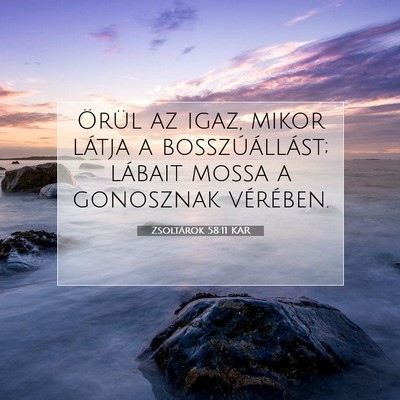 Picture 07 - Zsoltárok 58:11 KAR - Örül az igaz, mikor látja a bosszúállást; - Bible Verse Picture