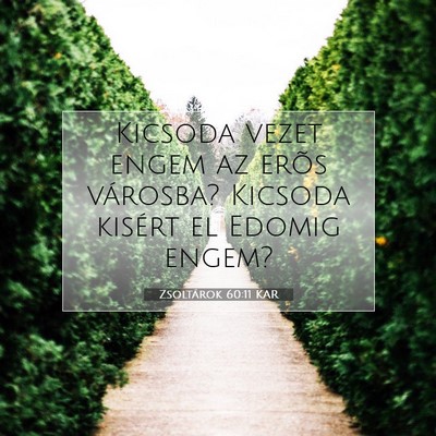 Picture 07 - Zsoltárok 60:11 KAR - Kicsoda vezet engem az erõs városba? Kicsoda - Bible Verse Picture