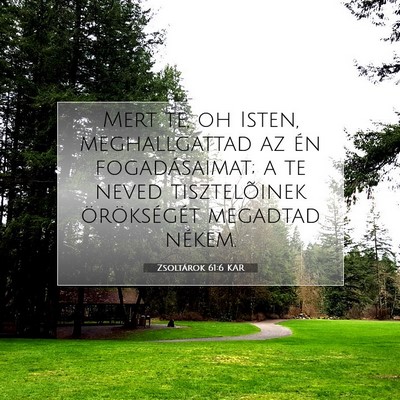 Picture 07 - Zsoltárok 61:6 KAR - Mert te, oh Isten, meghallgattad az én - Bible Verse Picture