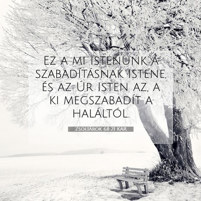 Picture 07 - Zsoltárok 68:21 KAR - Ez a mi Istenünk a szabadításnak Istene, és - Bible Verse Picture