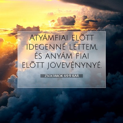 Picture 07 - Zsoltárok 69:9 KAR - Atyámfiai elõtt idegenné lettem, és anyám - Bible Verse Picture