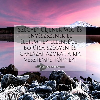 Picture 07 - Zsoltárok 71:13 KAR - Szégyenüljenek meg és enyészszenek el - Bible Verse Picture