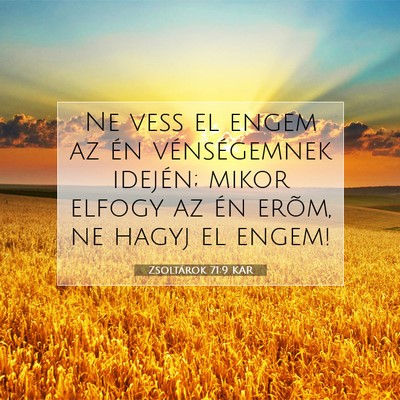 Picture 07 - Zsoltárok 71:9 KAR - Ne vess el engem az én vénségemnek idején; - Bible Verse Picture