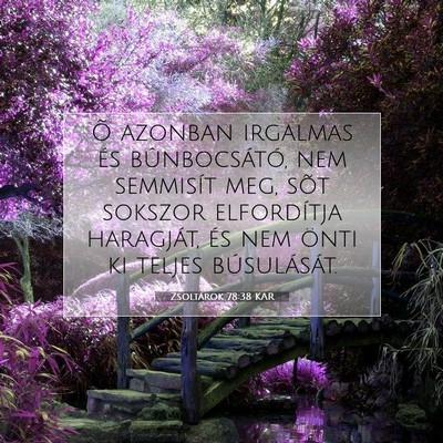 Picture 07 - Zsoltárok 78:38 KAR - Õ azonban irgalmas és bûnbocsátó, nem - Bible Verse Picture