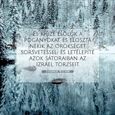 Picture 07 - Zsoltárok 78:55 KAR - És kiûzé elõlük a pogányokat, és elosztá - Bible Verse Picture