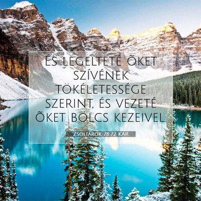 Picture 07 - Zsoltárok 78:72 KAR - És legelteté õket szívének tökéletessége - Bible Verse Picture