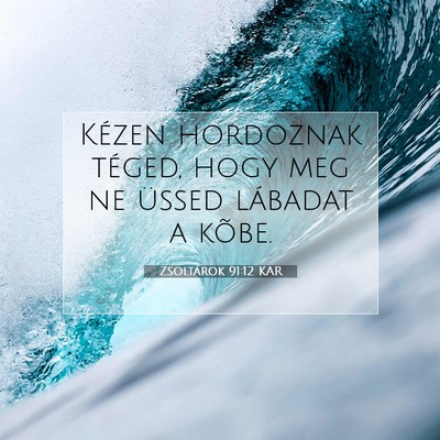 Picture 07 - Zsoltárok 91:12 KAR - Kézen hordoznak téged, hogy meg ne üssed - Bible Verse Picture