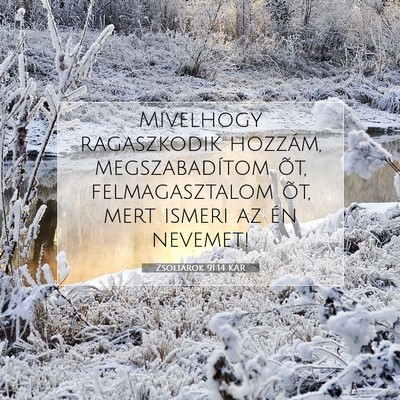 Picture 07 - Zsoltárok 91:14 KAR - Mivelhogy ragaszkodik hozzám, megszabadítom - Bible Verse Picture