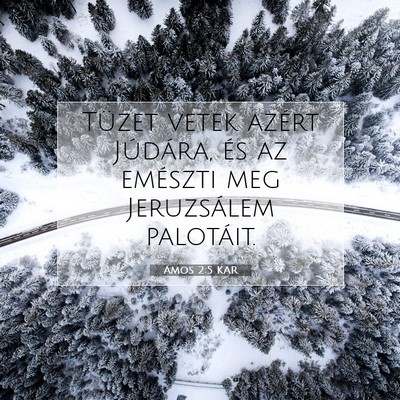 Picture 07 - Ámos 2:5 KAR - Tüzet vetek azért Júdára, és az emészti meg - Bible Verse Picture