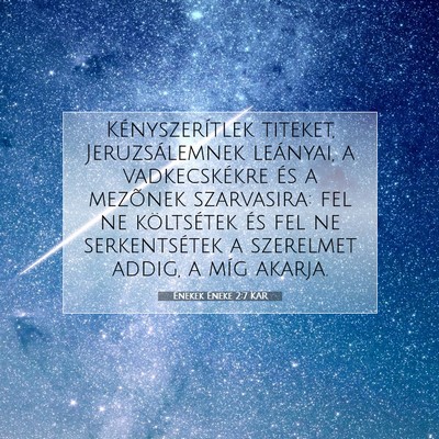 Picture 07 - Énekek Éneke 2:7 KAR - Kényszerítlek titeket, Jeruzsálemnek leányai, - Bible Verse Picture