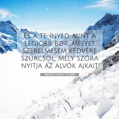 Picture 07 - Énekek Éneke 7:9 KAR - És a te ínyed, mint a legjobb bor, melyet - Bible Verse Picture