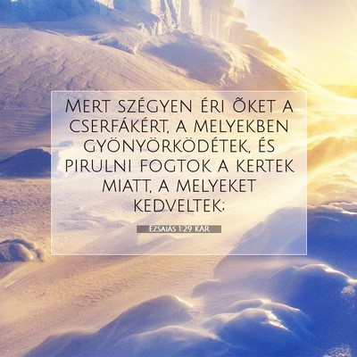 Picture 07 - Ézsaiás 1:29 KAR - Mert szégyen éri õket a cserfákért, a - Bible Verse Picture