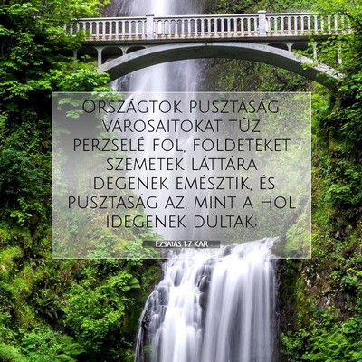 Picture 07 - Ézsaiás 1:7 KAR - Országtok pusztaság, városaitokat tûz - Bible Verse Picture