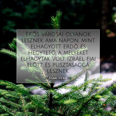 Picture 07 - Ézsaiás 17:9 KAR - Erõs városai olyanok lesznek ama napon, mint - Bible Verse Picture