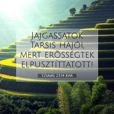 Picture 07 - Ézsaiás 23:14 KAR - Jajgassatok Tarsis hajói, mert erõsségtek - Bible Verse Picture