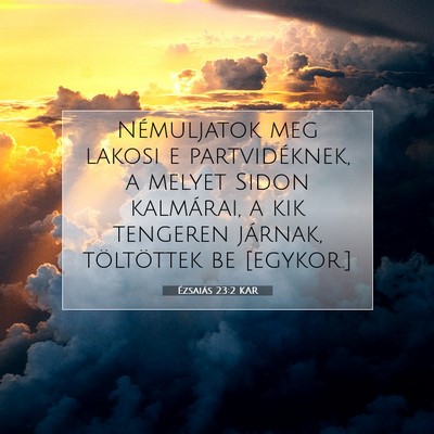 Picture 07 - Ézsaiás 23:2 KAR - Némuljatok meg lakosi e partvidéknek, a melyet - Bible Verse Picture