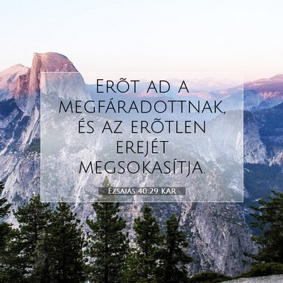 Picture 07 - Ézsaiás 40:29 KAR - Erõt ad a megfáradottnak, és az erõtlen - Bible Verse Picture