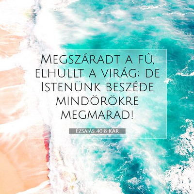 Picture 07 - Ézsaiás 40:8 KAR - Megszáradt a fû, elhullt a virág; de Istenünk - Bible Verse Picture